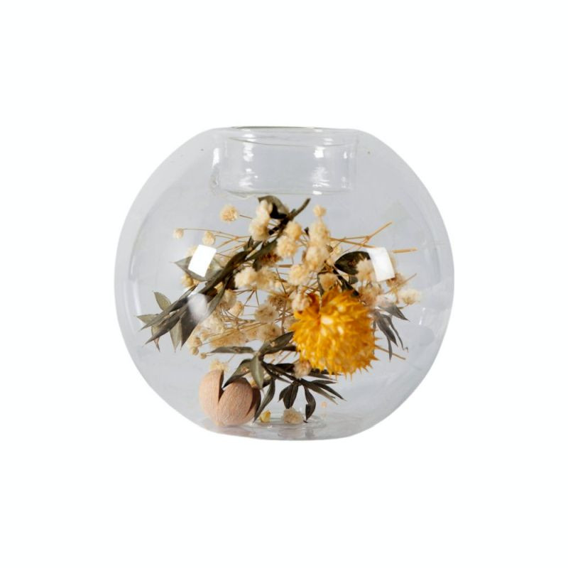 Endon Dry Flora Tealight Holder Cream/Green (2pk) D95mm - ...