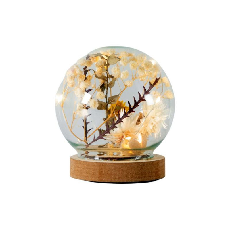 Endon Dry Flora Globe with LED Cream/Yellow 100x110mm - ED...