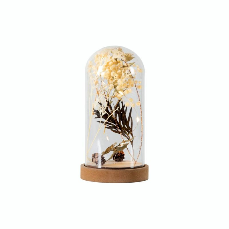 Endon Dry Flora Dome with LED Cream/Green 95x95x200mm - ED...