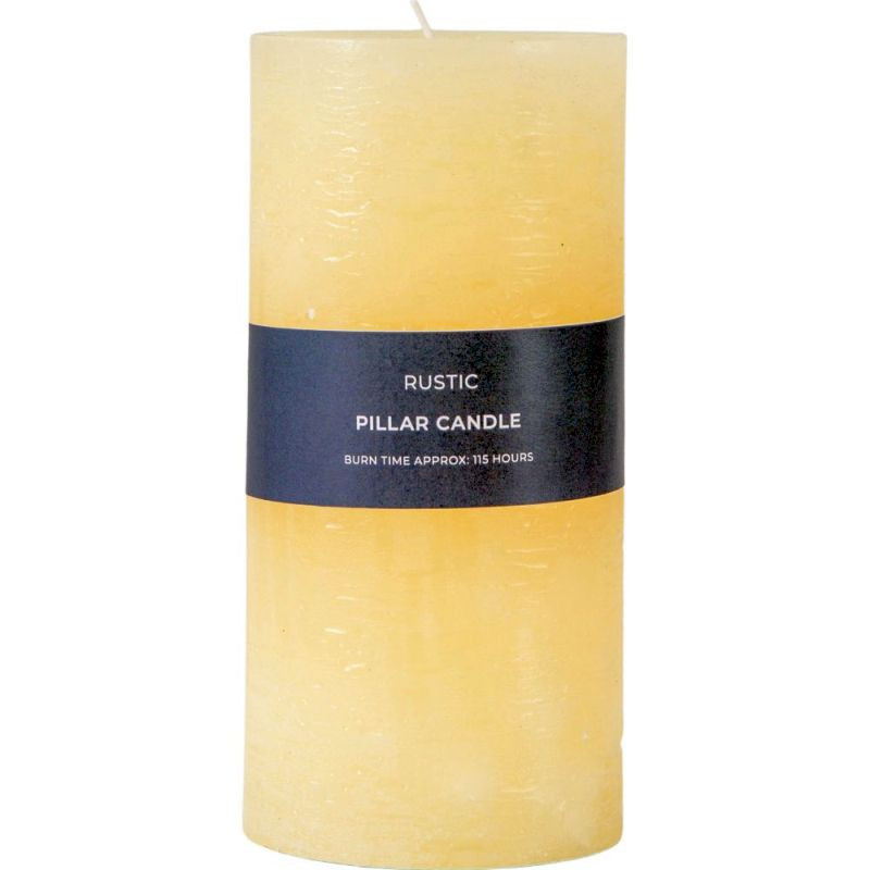 Endon Pillar Candle Rustic Ivory 90x90x185mm - ED-5059413756986