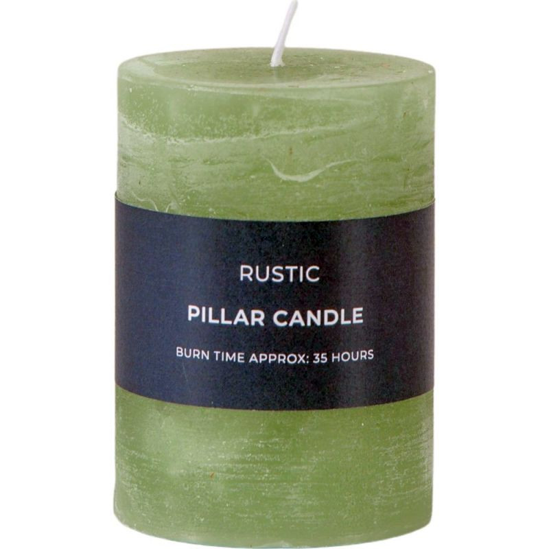 Endon Pillar Candle Rustic Sage (2pk) 70x70x95mm - ED-5059...