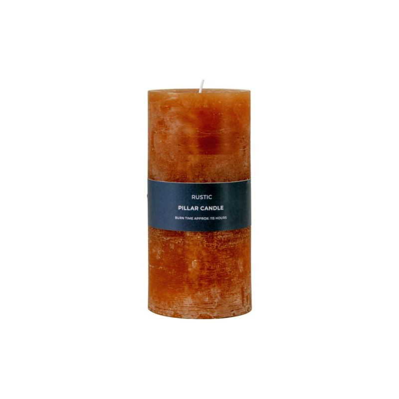 Endon Pillar Candle Rustic Amber 90x90x185mm - ED-50594137...