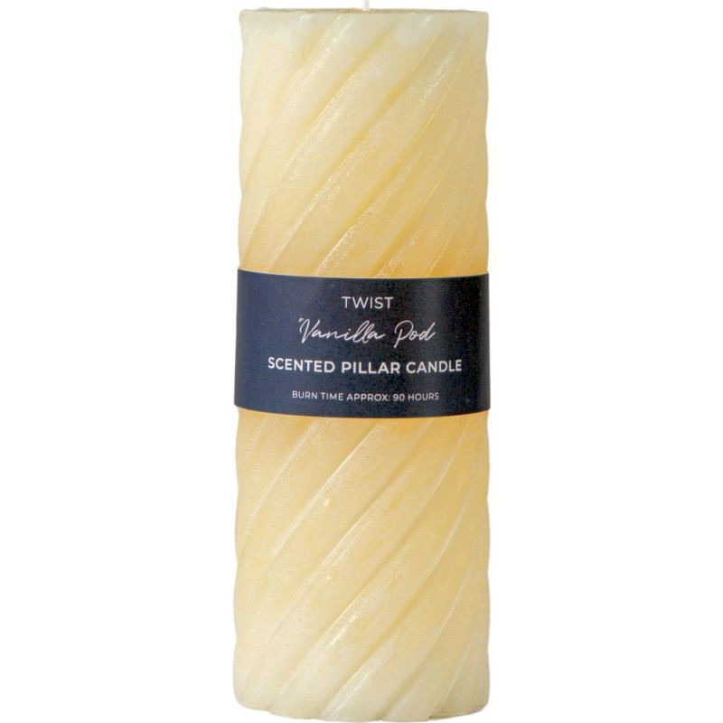 Endon Vanilla Pillar Candle Twist Ivory (2pk) D75x200mm - ...