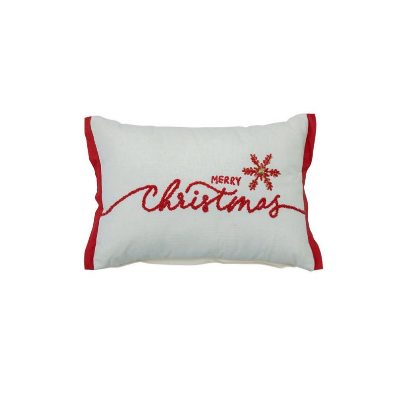 Endon Merry Xmas Snowflake Emb Cushion Red 350x500mm - ED-...