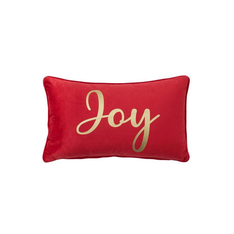 Endon Joy Metallic Mink Velvet Cushion Red 300x500mm - ED-...