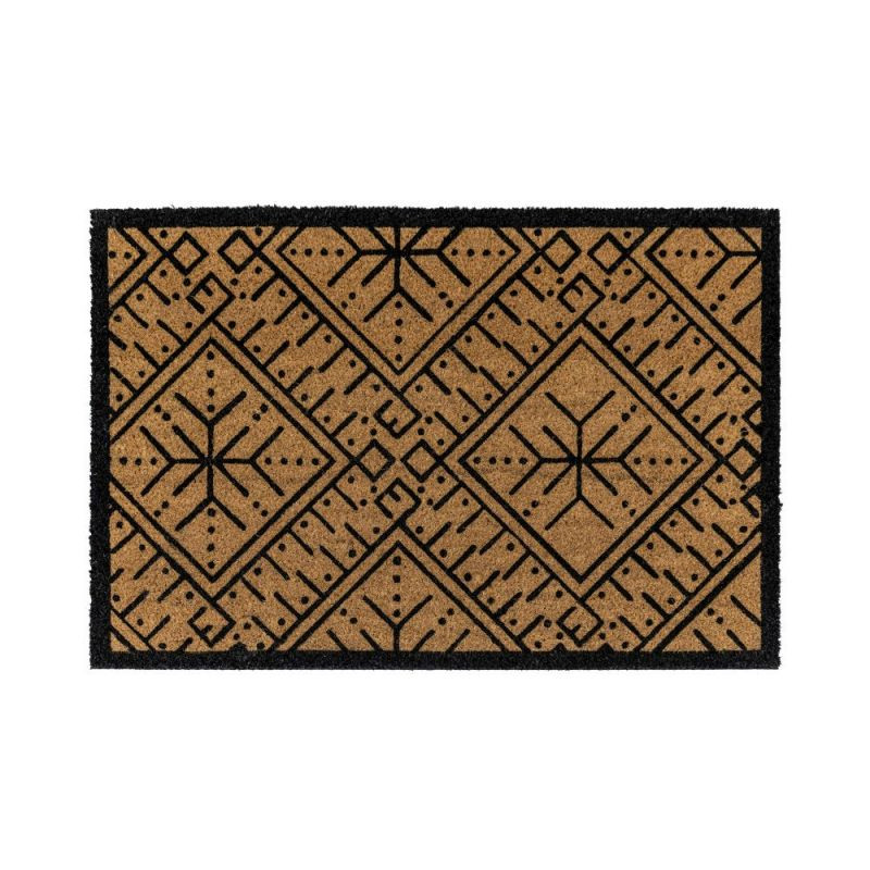 Endon Ikat Black and Natural Coir Doormat 600x900mm - ED-5...