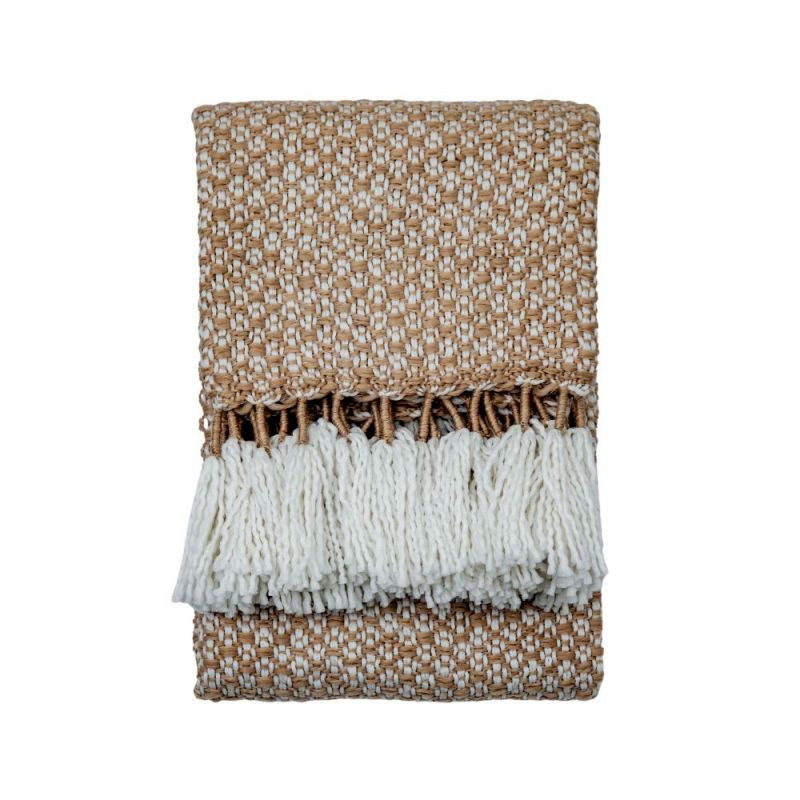 Endon Woven Wrapped Tassel Throw Natural 1300x1700mm - ED-...