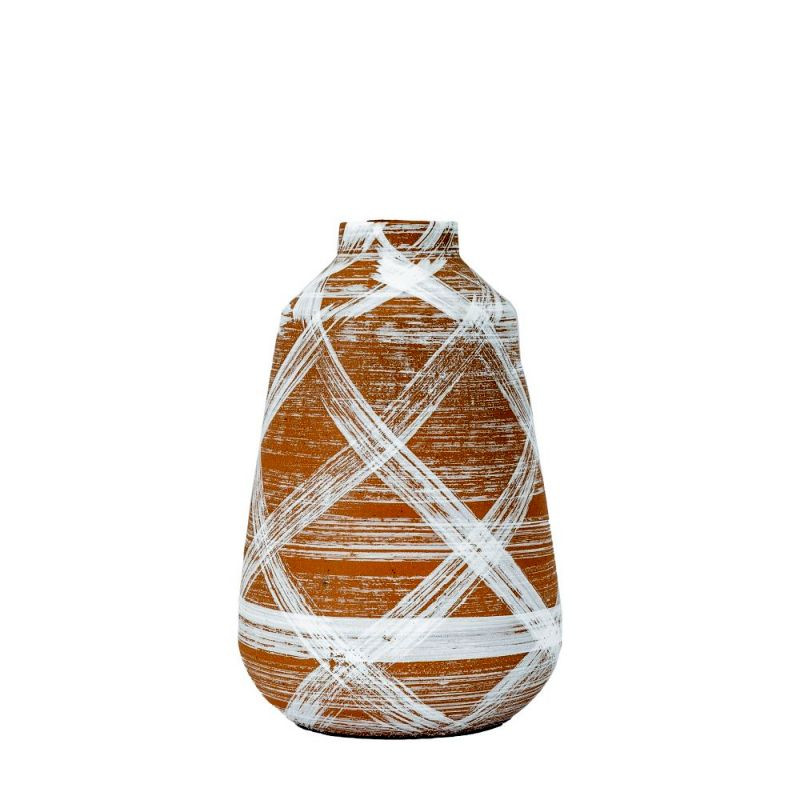 Endon Tarka Vase Large Reactive BrownWhite 170x170x265mm -...