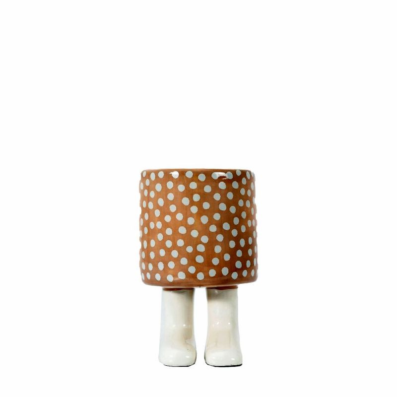 Endon Polka Planter With Feet Large Beige 130x130x200mm - ...