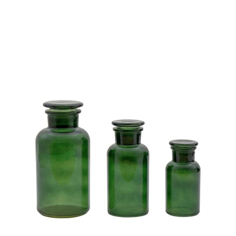 Endon Apotheca Jar Green (Set of 3) 100x100x200mm - ED-505...