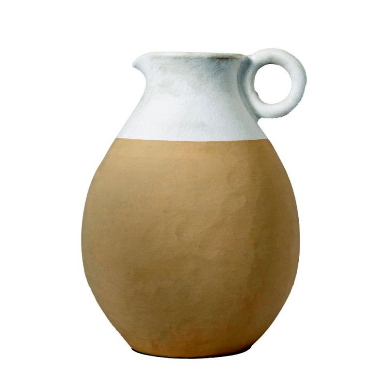 Endon Tinos Pitcher Vase Large White Natural D220x300mm - ...