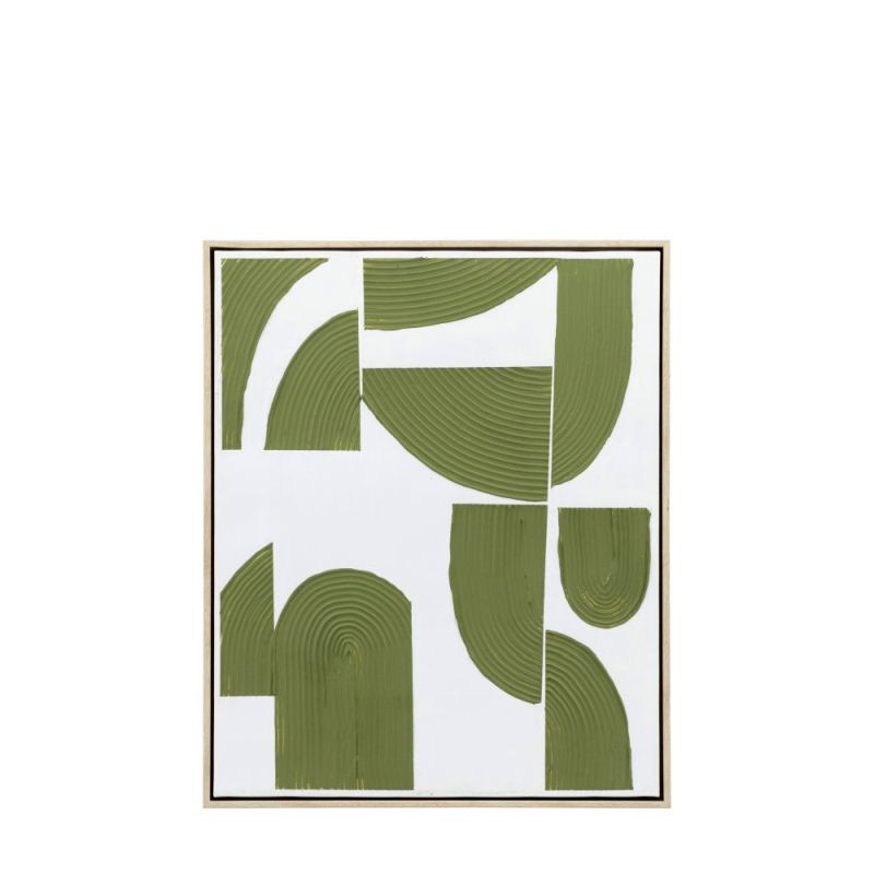 Endon Henri Abstract Textured Framed Art Green 475x575mm -...