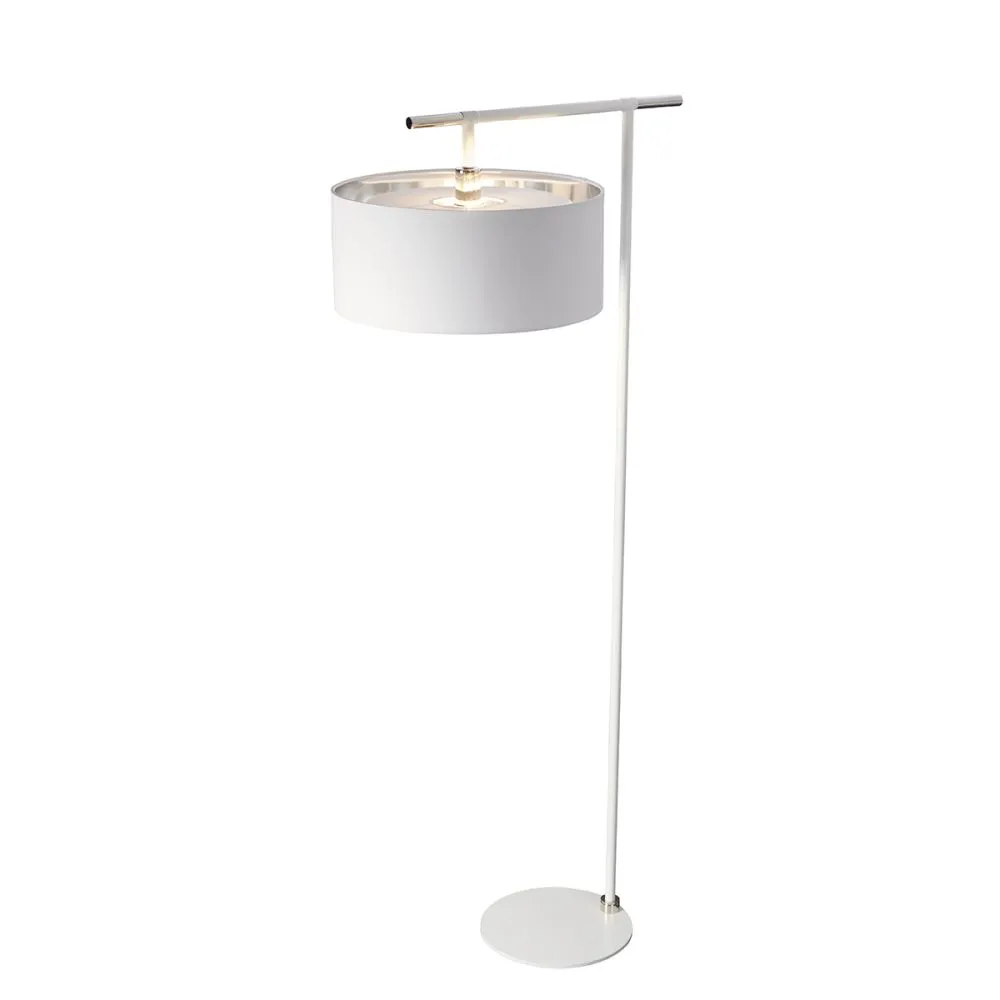 Elstead Balance White/Polished Nickel Floor Lamp