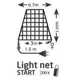 Markslöjd CHRISSLINE Net 3x1,95x0,7m Conic 200L LED Start ...