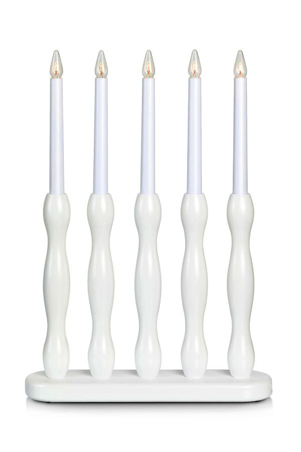 Markslöjd FALUN Candlestick 5L White E10 5 WOOD 55V