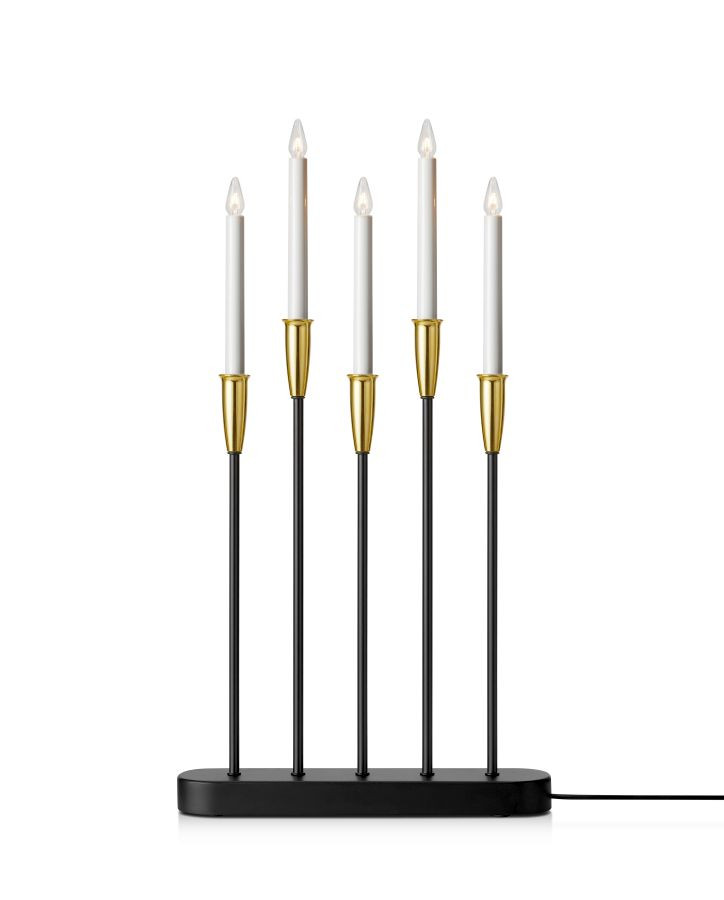 Markslöjd NICE Candlestick Black/Brass E10 5x3W metal 35x6...