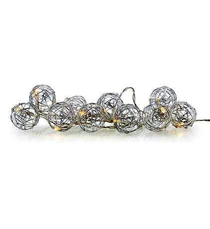 Markslöjd ZOO Lightchain Decoration 10L Wired Balls Silver...