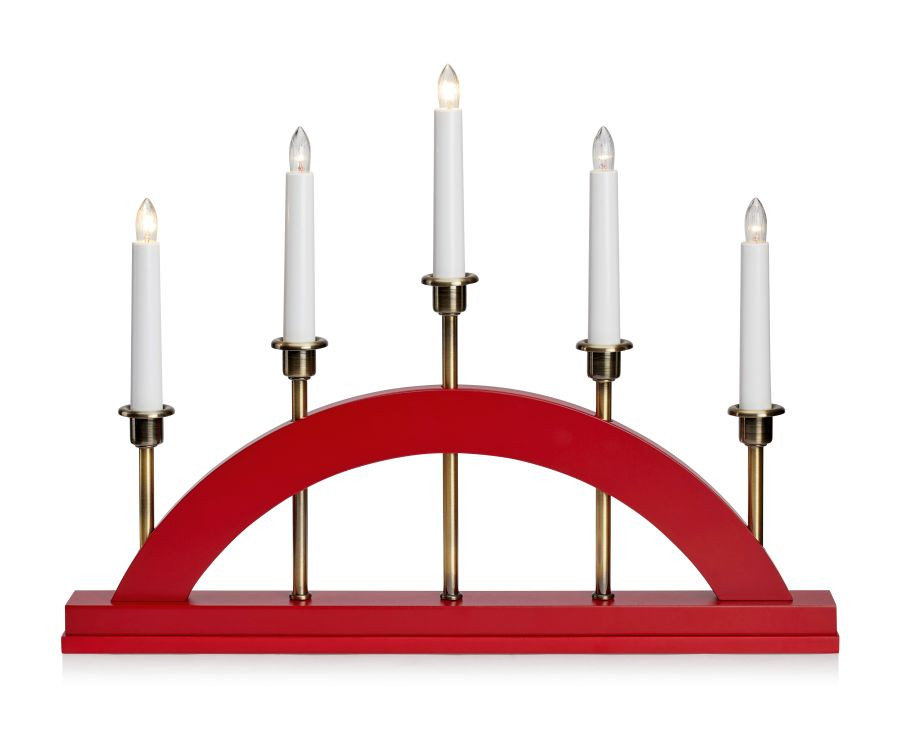 Markslöjd BRIDGE Candlestick 5L Red/Steel    