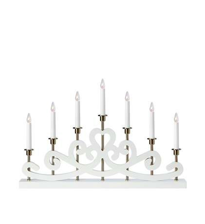 Markslöjd NIGHTFALL Candlestick 7L White/Satin Nickel E10 ...