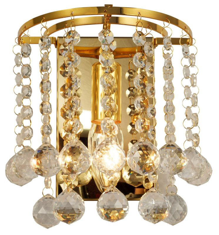 REALITY London crystal Wall lampgolden metal+clear Crystal...
