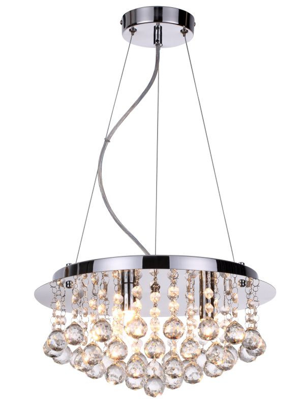 REALITY Loona Ceiling lamp Round chrome + clear Crystal 3x...