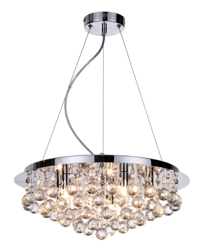 REALITY Loona Ceiling lamp Round chrome + clear Crystal 5x...