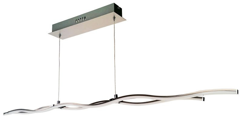 REALITY Wave Line Pendant lamp LED satin nickel L:100cm*H120cm Metal: alu. Shade Acrylic20W 1600Lm 3000K. 