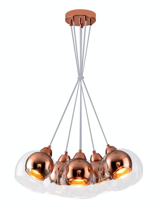 REALITY Clara 6lt Pendant lamp Rose gold Glass Shade color...