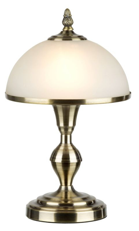 REALITY Lindgard  Table lamp,antique brassglass shade with...