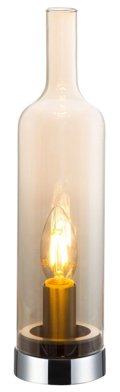 REALITY Bottle Table lamp nickel-matt, shade amber, for 1x...