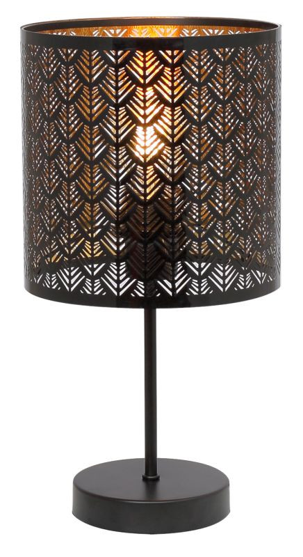 REALITY Tuluza 1lt table lamp with round base matt blacksi...