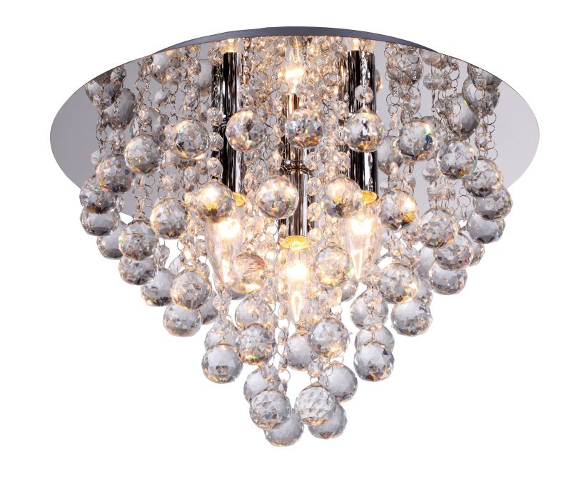 REALITY London crystal Ceiling lamp Round chrome + clear C...