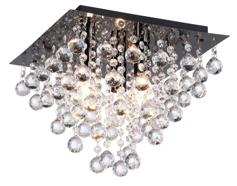 REALITY Lancaster crystal Ceiling lamp,shiny black finishC...
