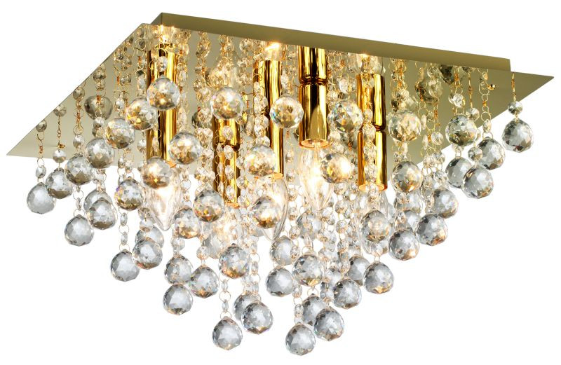 REALITY Lancaster crystal Ceiling lamp,shiny gold finishCr...