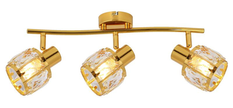 REALITY Crownie gold 3lt spot lamp, shiny gold3*E14,bulb e...
