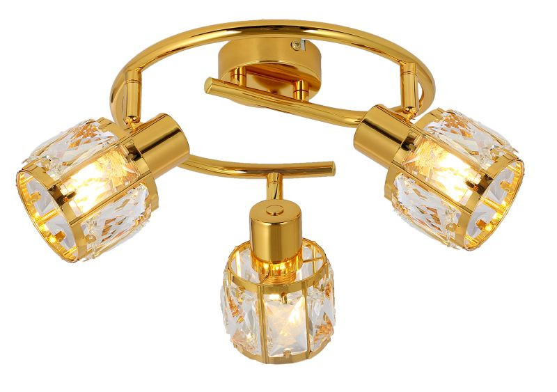 REALITY Crownie gold 3lt G spot lamp, shiny gold3*E14,bulb...