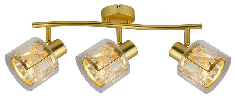 REALITY Elmo 3lt spot lamp, galvanized gold matt3*E14,bulb...