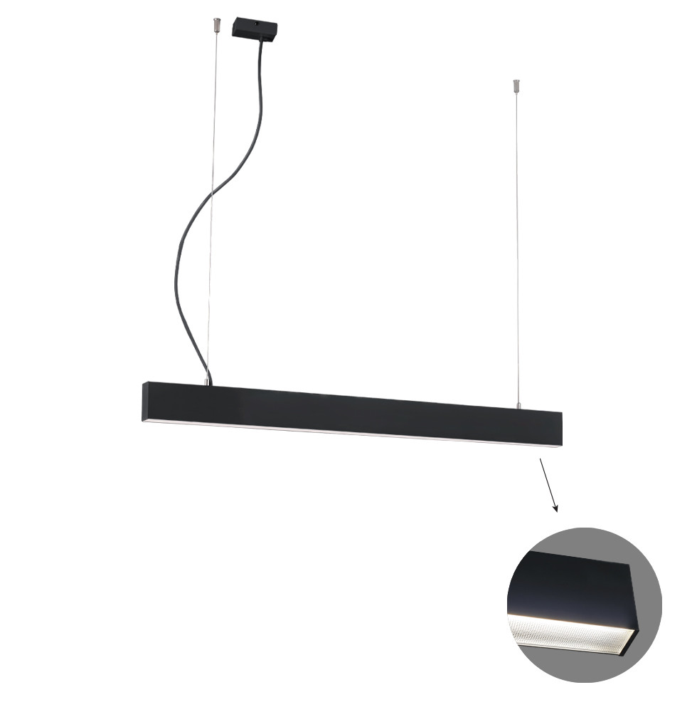 VIOKEF Linear Suspended L1140 3000K Black Microprismatic -...