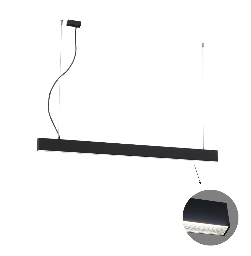 VIOKEF Linear Suspended L1420 3000K Black Microprismatic -...