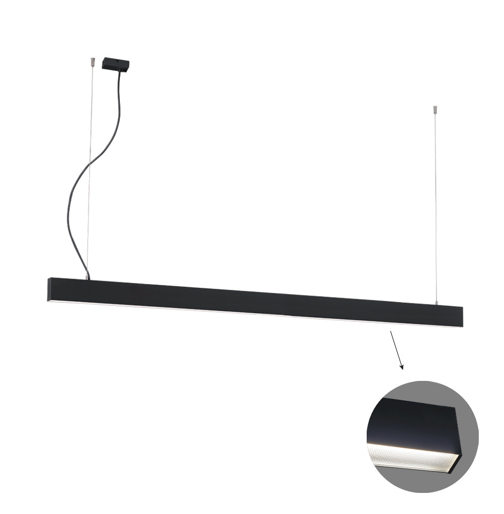 VIOKEF Linear Suspended L2260 3000K Black Microprismatic -...