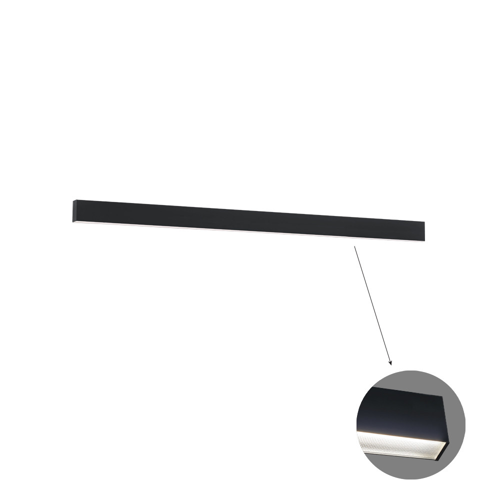 VIOKEF Linear Ceiling L1420 3000K Black Microprismatic Di ...