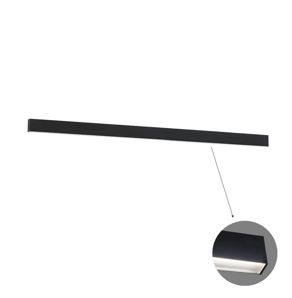 VIOKEF Linear Ceiling L2260 3000K Black Microprismatic Di ...