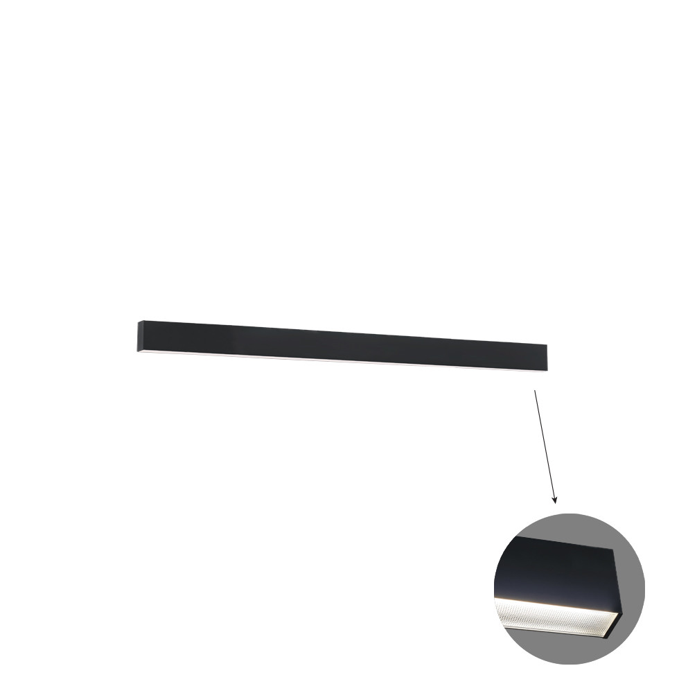 VIOKEF Linear Wall Lamp L580 3000K Black Microprismatic D ...