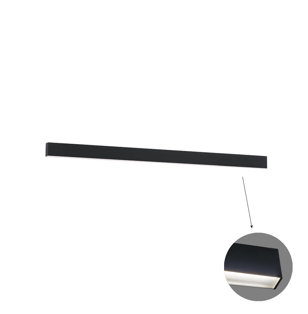 VIOKEF Linear Wall Lamp L1420 3000K Black Microprismatic -...