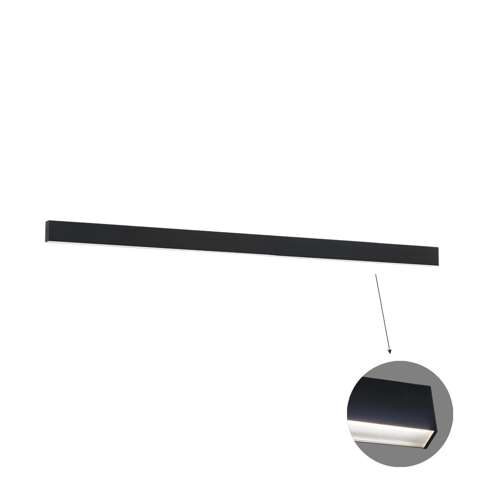 VIOKEF Linear Wall Lamp L2260 3000K Black Microprismatic -...